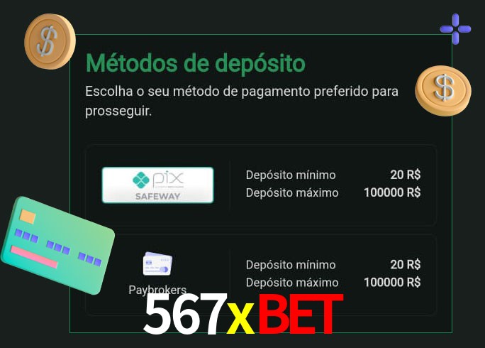 O cassino 567xbet oferece uma grande variedade de métodos de pagamento